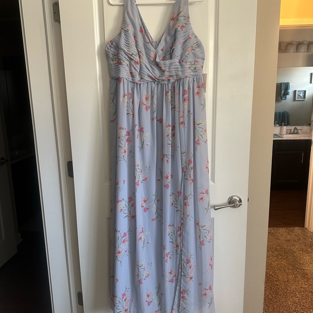 Birdy Grey Floral Maxi Dress - Light Blue and Pink